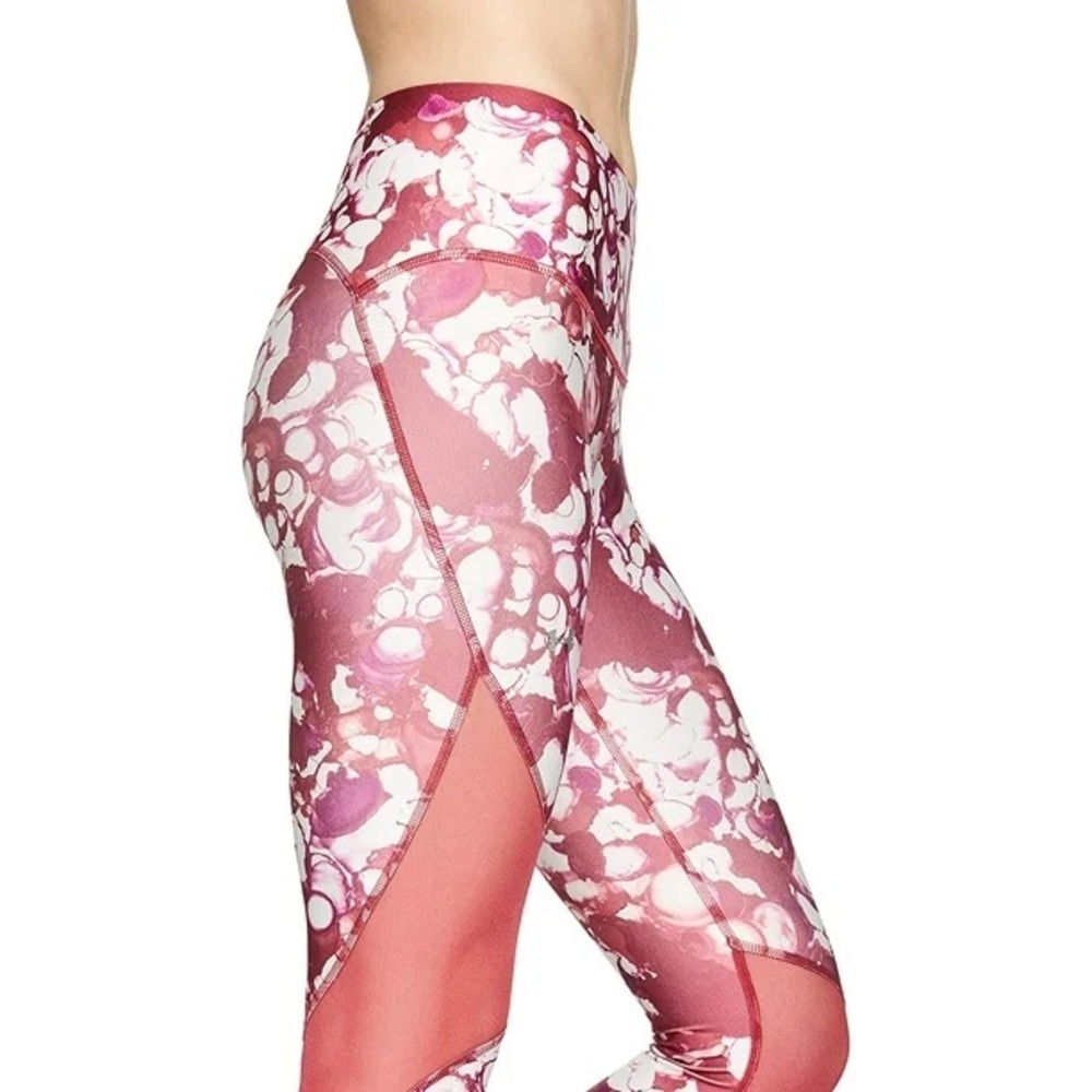 Under Armour Pink and White Leggings Dynamic Stretch Women’s size small